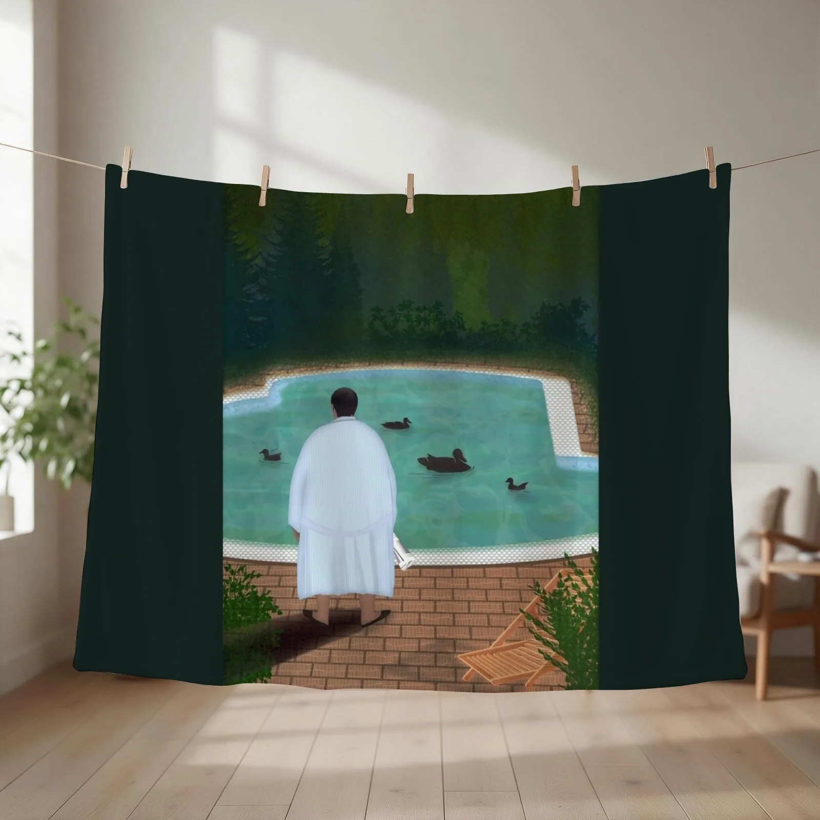 Him, with those ducks... Throw Blanket couch cozy soft plush fuzzy picnic outdoor blanket