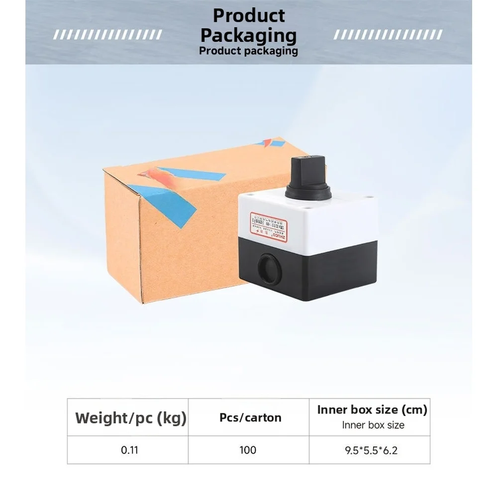 Waterproof Single Hole Rotary Switch 3 Position Changeover Switch 20A for Industrial Electrical Systems IP Rated