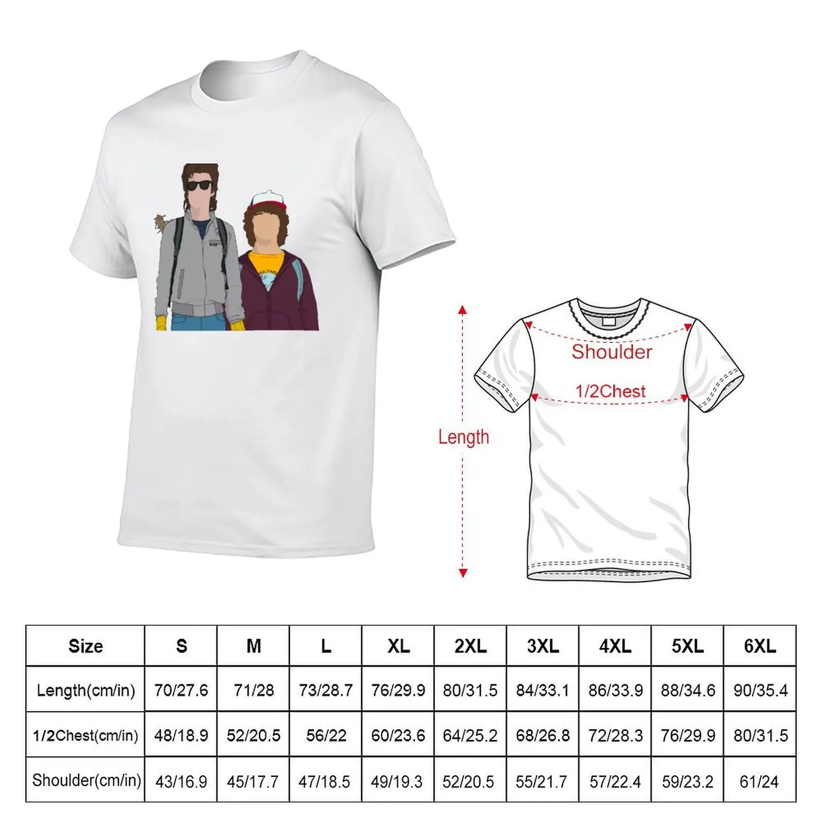 Dustin and Steve Design T-Shirt t shirt man luxury man t shirt cotton anime t shirts oversize T-shirt