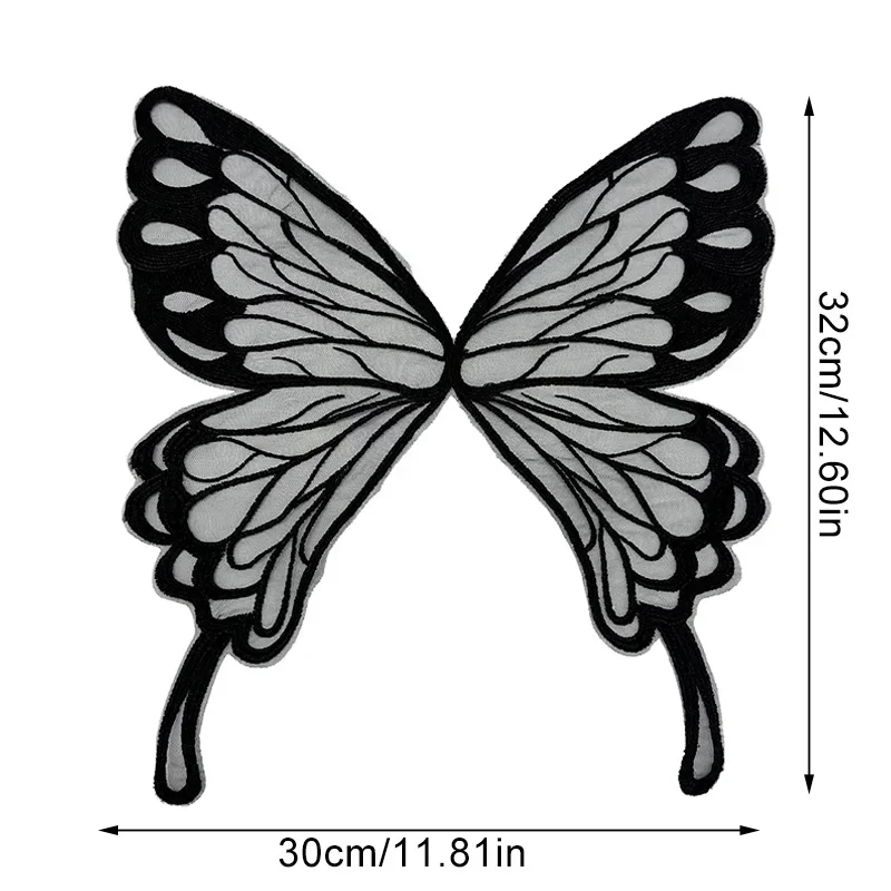 Butterfly Embroidered Patch Tulle Mesh Applique Fake Collar Sewing Craft Patch For Home DIY Clothing Wedding Dress Decoration