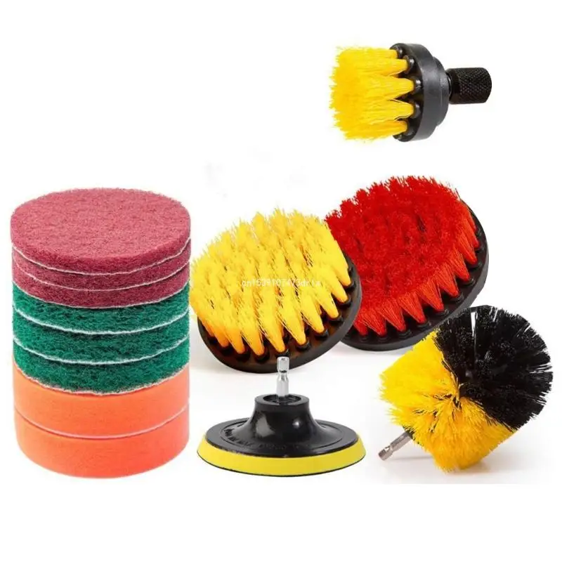 Electric Scrubber Brush for Drill Sandpaper Pad Kits Cleaning Carpet Grout Tools Dropship