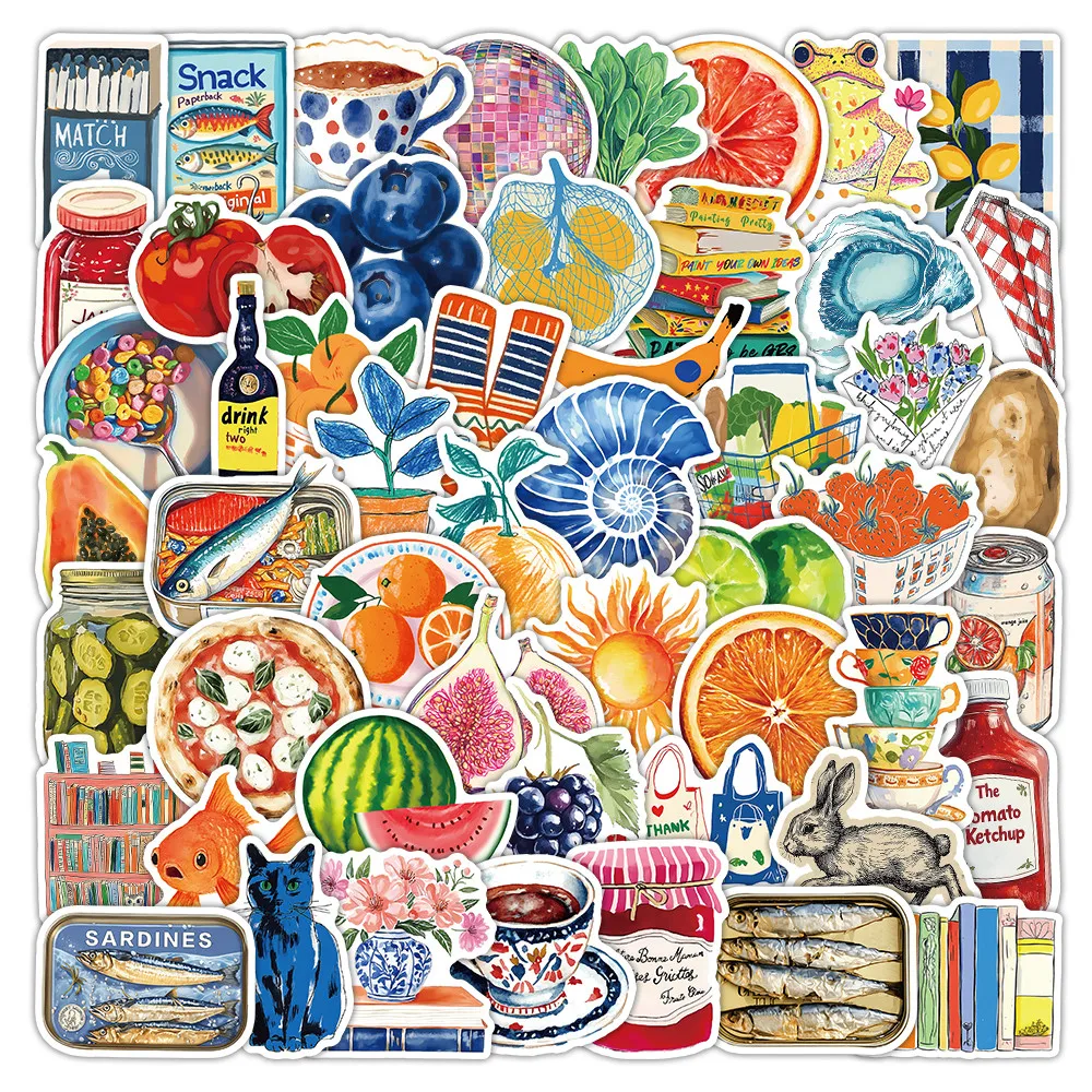 

52 Pcs Retro Style Stickers - Vintage Aesthetic Decals for Laptop, Luggage & DIY Decoration Papery Pop Store