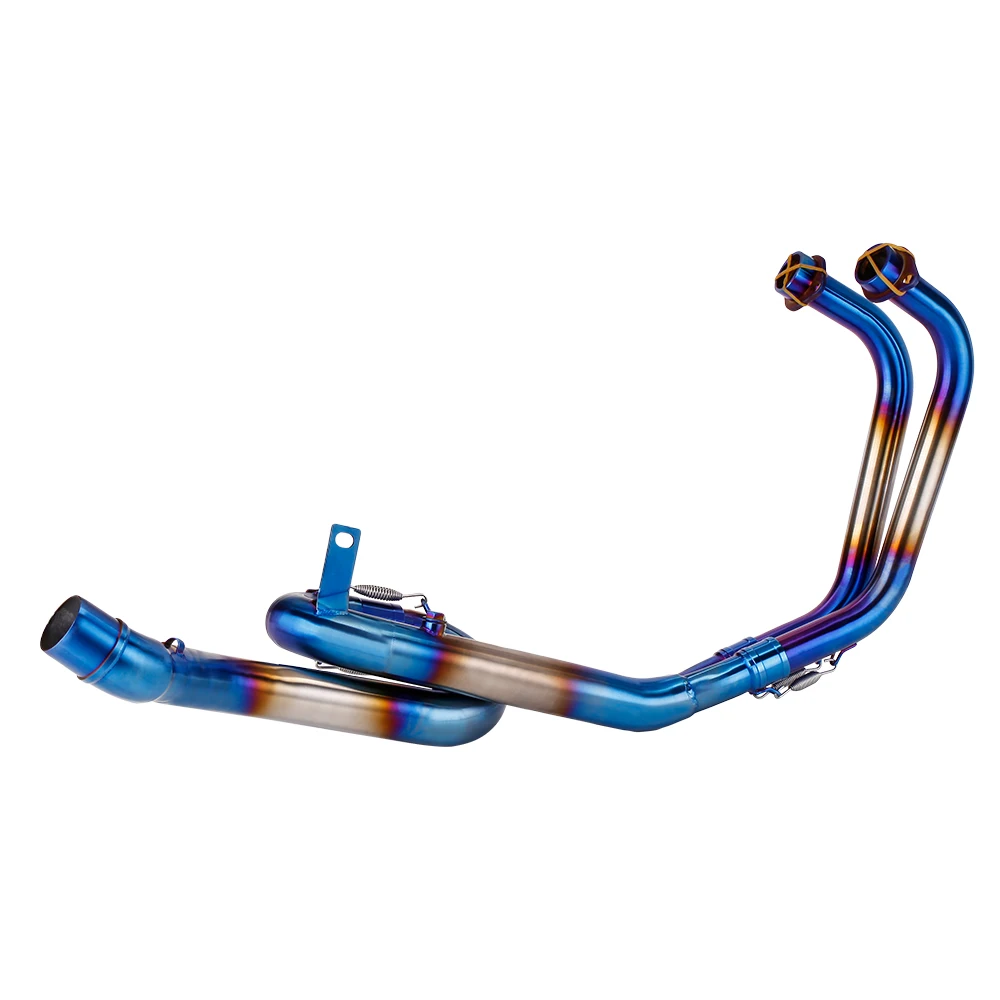 

For Yamaha R3 MT03 R25 2015-2024 Motorcycle Exhaust Pipe Modify Escape Roundabout Stainless Blue Front Link Pipe 51mm Tube