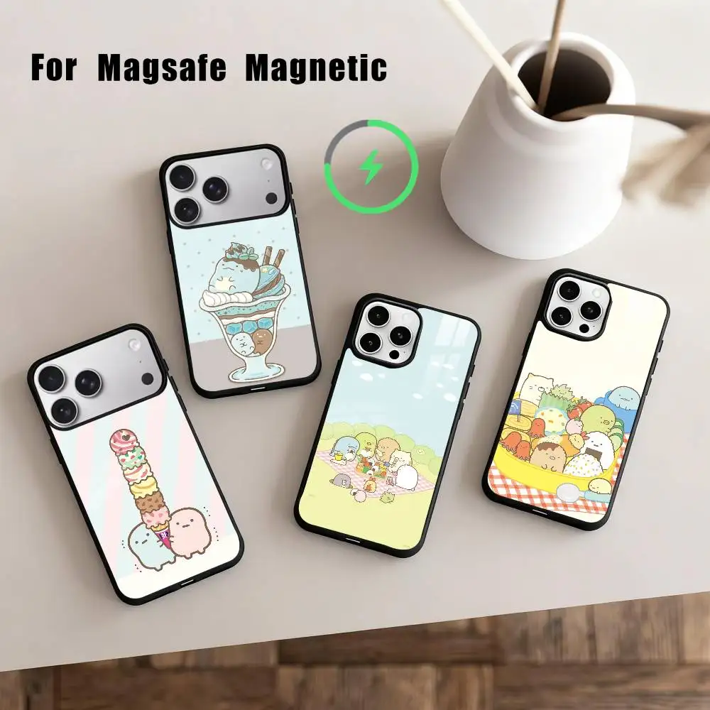 

S-Sumikko Anime G-Gurashi-I Phone Case For iPhone17,16,15,14,13,12,11 Plus,For Magnetic Wireless Charge Cover