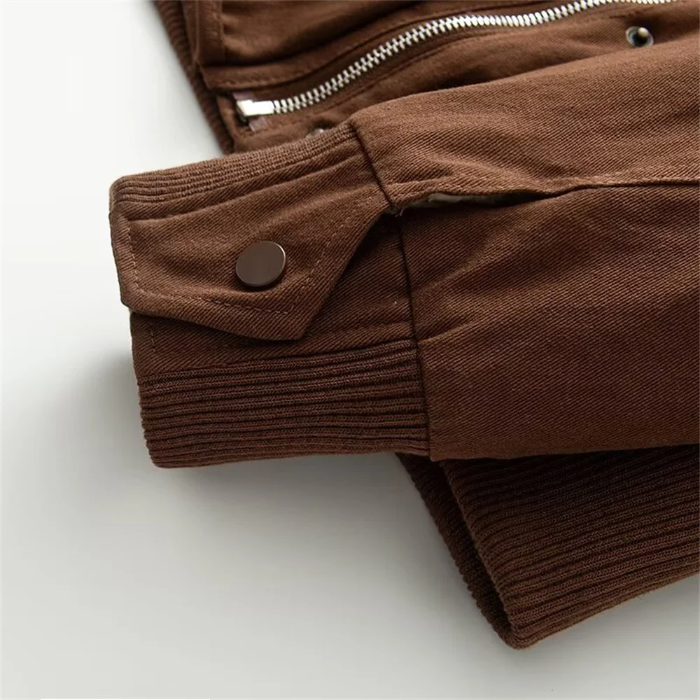 سترة كاجوال للتخسيس كبيرة الحجم بتصميم على الطراز الكوري مع زخرفة من الفرو للنساء، وصل حديثًا لخريف وشتاء #5