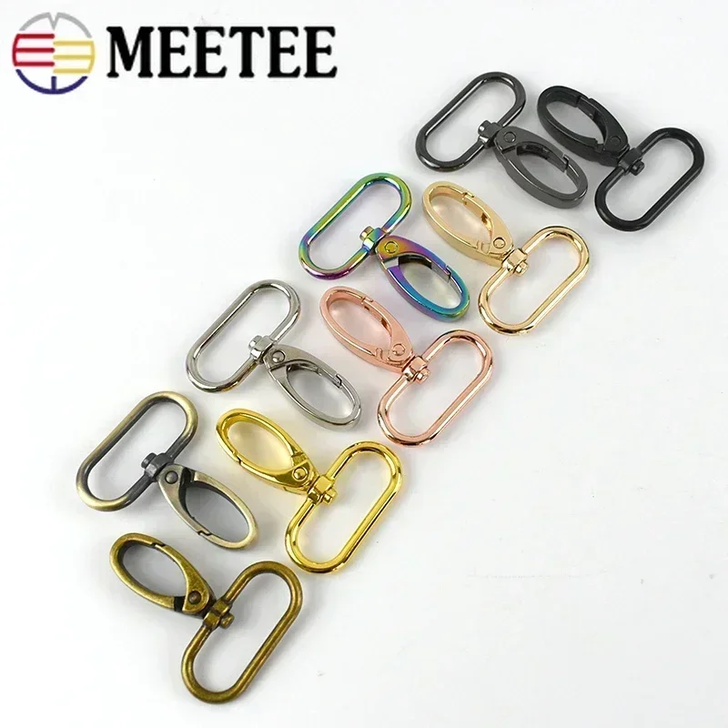 Meetee 30Pcs 16/20/25/32/38mm Bags Strap Metal Buckles Lobster Swivel Carabiner Snap Hook Clasp Collar KeyChain DIY Accessories