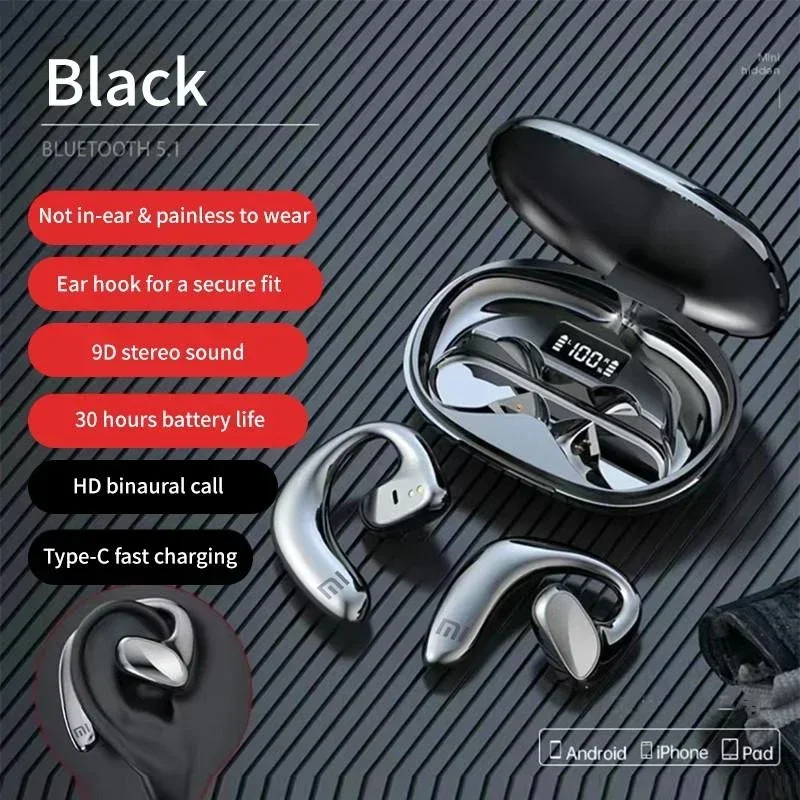 Xiaomi S900 Bluetooth Headset Open Ear Hanging Wireless Sports Headphones HiFi Stereo Waterproof Noise Reduction Headphones