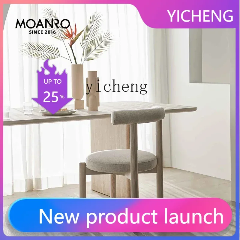 

Dining Chair Mid-Ancient Chair Solid Wood Oak Bar Chair Backrest White home decoration accessories