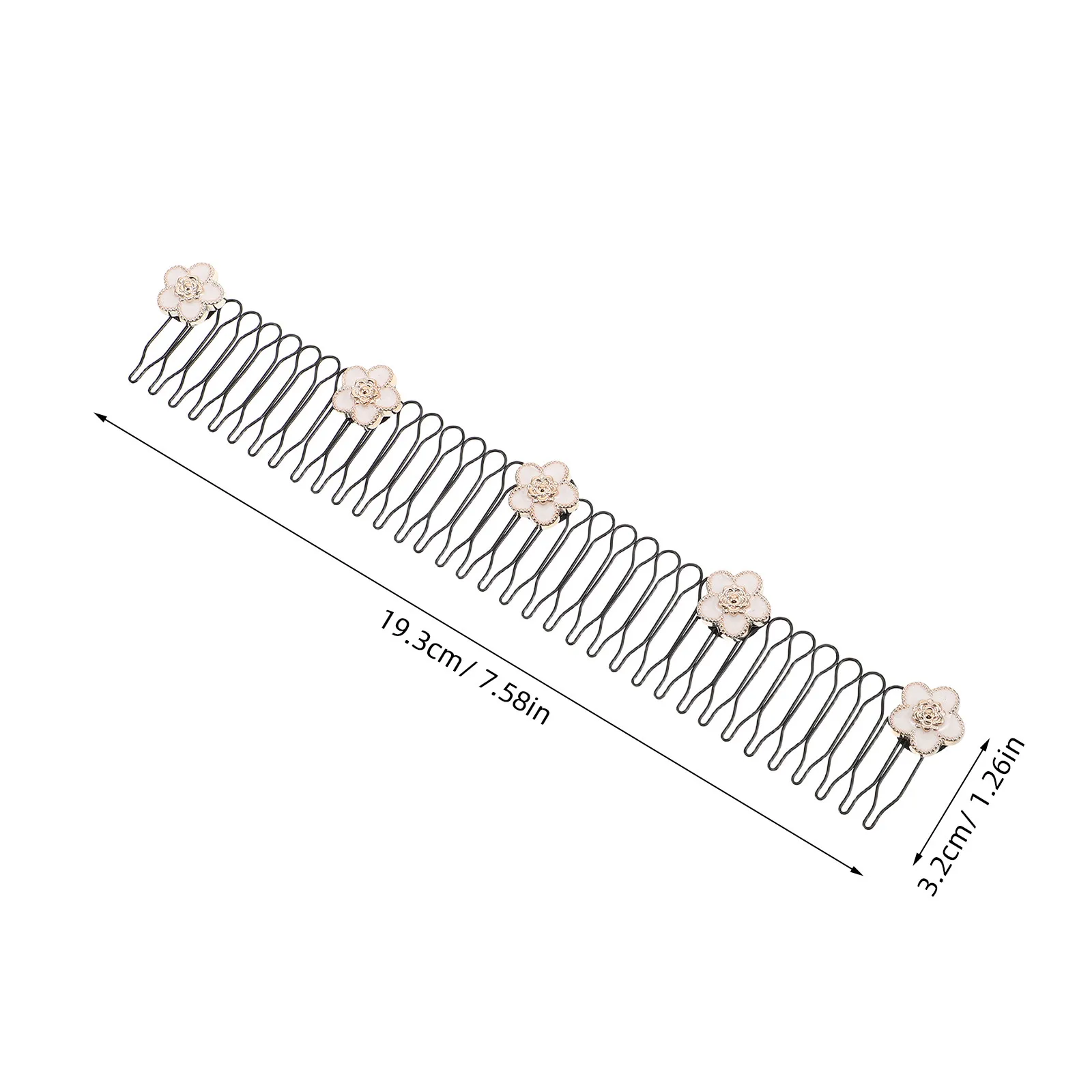 2Pcs Hair Finishing Fixer U Shape Invisible Comb Stretchable Hair Holders Accessories for Women Girls Tame Flyaway Strands