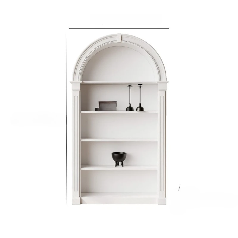 

Bookcase French Living Room Arched Bookshelf Display Cabinet Entrance Storage Cabinet