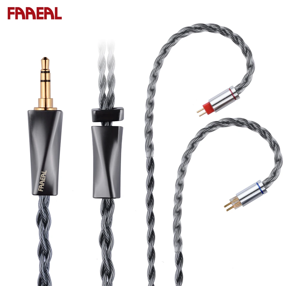 FAAEAL Earphone Replacement Cable With 0.78mm/QDC/S/C Pin Upgrade Headphone Line For TANGZU WANER KZ Castor D-Fi BLON BL03 TRN