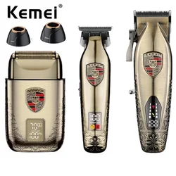 Kemei Hair Clipper Cordless Trimmer Electric Shaver Set Barber Hair Cutter Foil Razor Finish Hair Cutting Machine Beard Trimmer