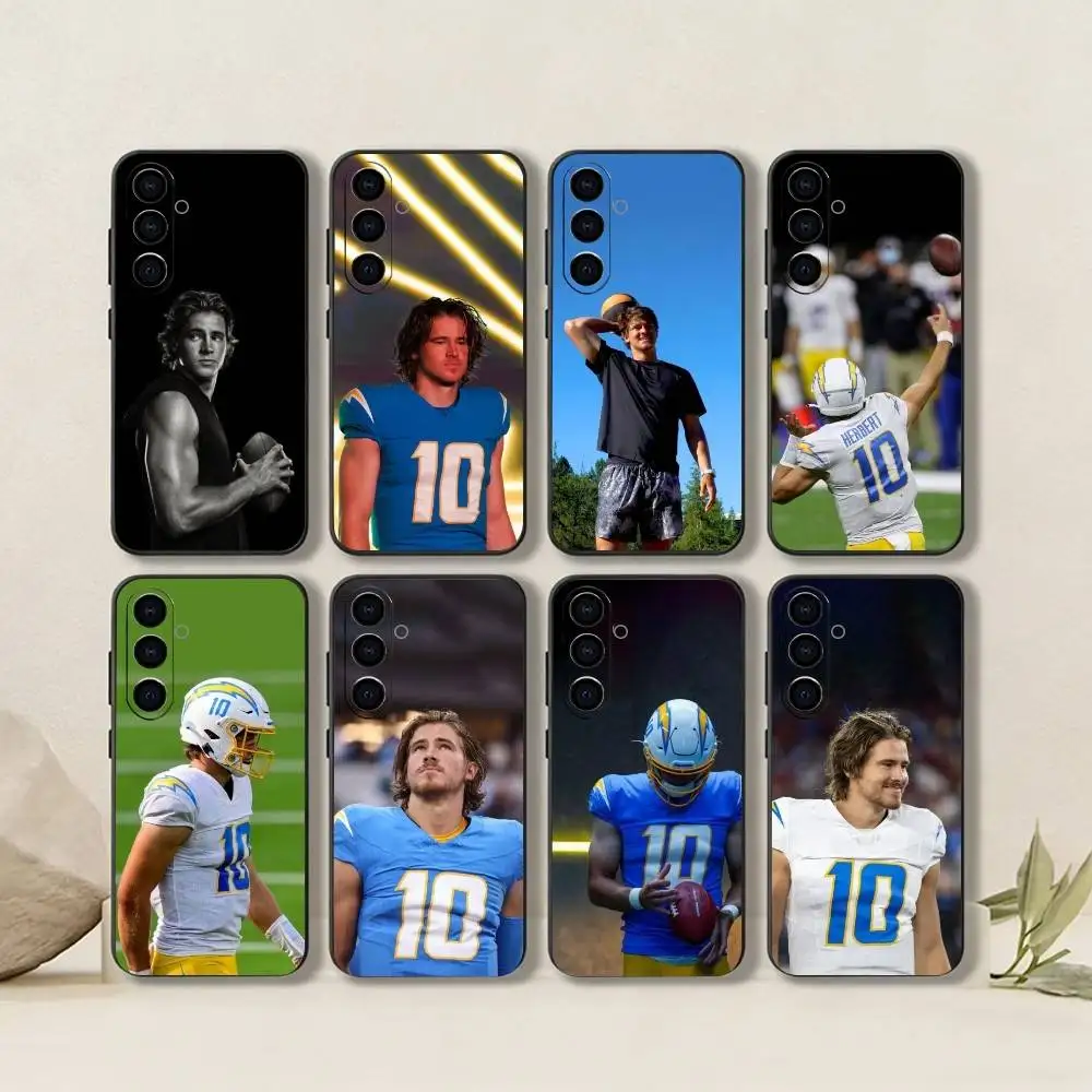 J-Justin H-Herbert -Quarterback-Rugby Phone Case For Samsung Galaxy A73,A72,A71,A70,A53,A52,A51,Soft Silicone Black Cover