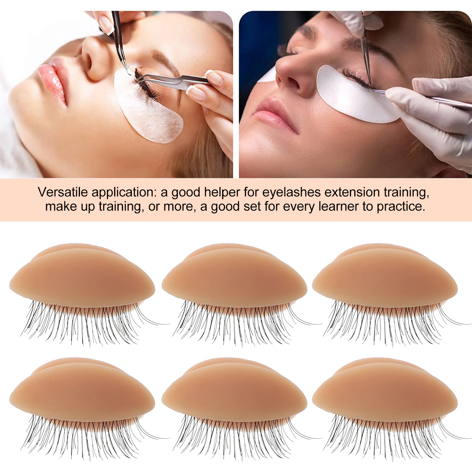 لاش تمديد ممارسة رئيس سيليكون استبدال الجفون لمجموعة تدريب ماكياج الجفون قالب لاش ممارسة أداة #2