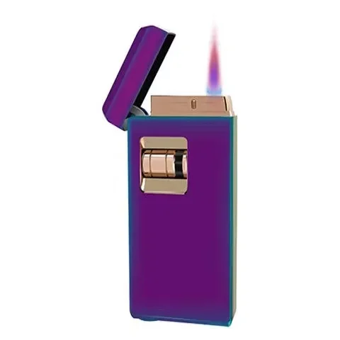 2021 Induction of roller Metal Lighters Gas Lighter Butane Turbo Jet Lighter Cigar Cigarettes Windproof Lighter Gadgets For Men