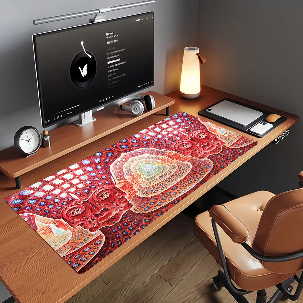Mouse Pad Grande Antiderrapante de Borracha para Jogos e Escritório - Decoração para Mesa de Computador e Laptop - Tema Banda de Rock T-Tool