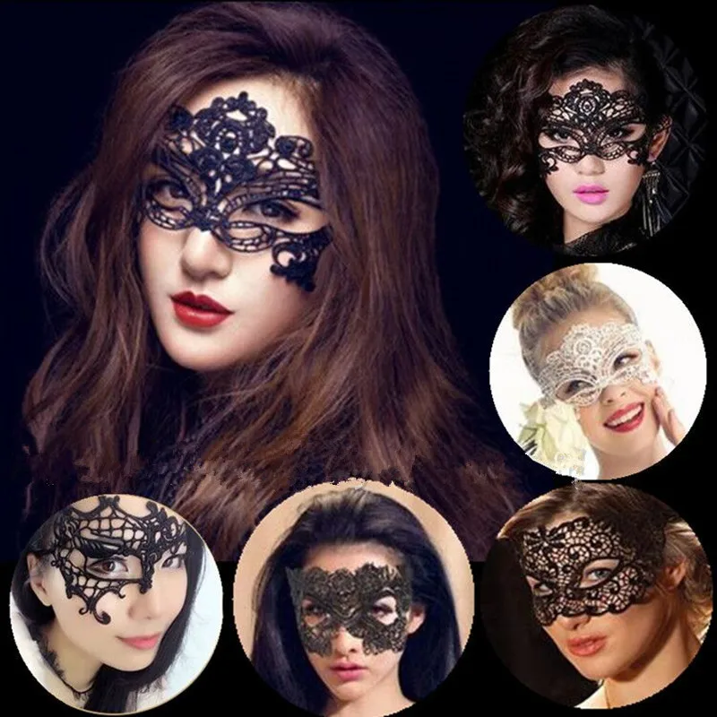 Women Hollow Lace Masquerade Face Mask Sexy Cosplay Prom Party Props Costume Halloween Masquerade Mask Nightclub Queen Eye Mask