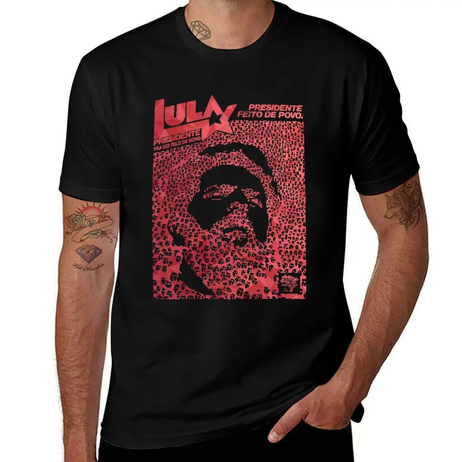 Lula President Camiseta para homem slim fit camiseta masculina de luxo camisetas para homem pacote camiseta de algodão