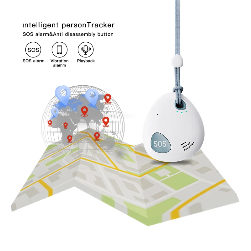 Personal GPS Tracker for Kids Disabled Elderly IP68 Waterproof Anti-Lost GPS Tracker SOS Alarm APP Remote Control Positioning