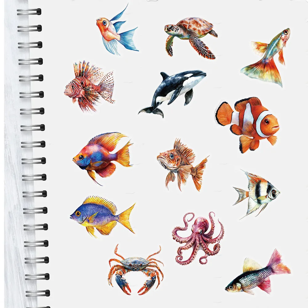 50PCS Marine Life Decorative Stickers Handbooks Personalized Computer Phone Cases Stickers Garden Series Waterproof Stickers