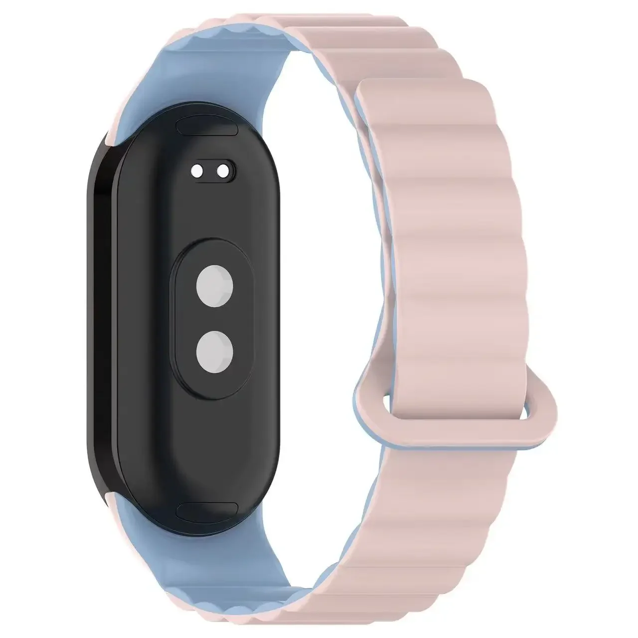 Pulseira de silicone com laço magnético para xiao mi band 9, pulseira esportiva de cor dupla, acessório para xiao mi band 8 nfc correa