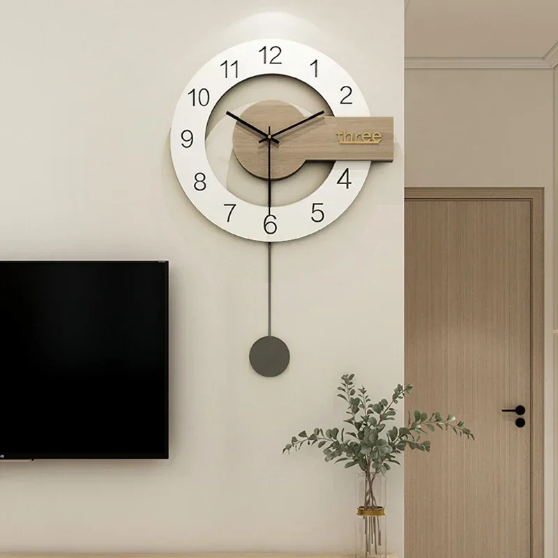 Nordic Restaurant Wall Clocks Fashion Minimalist Silent Wall Watch Creative Aesthetic Horloge Murale Living Room Decoration