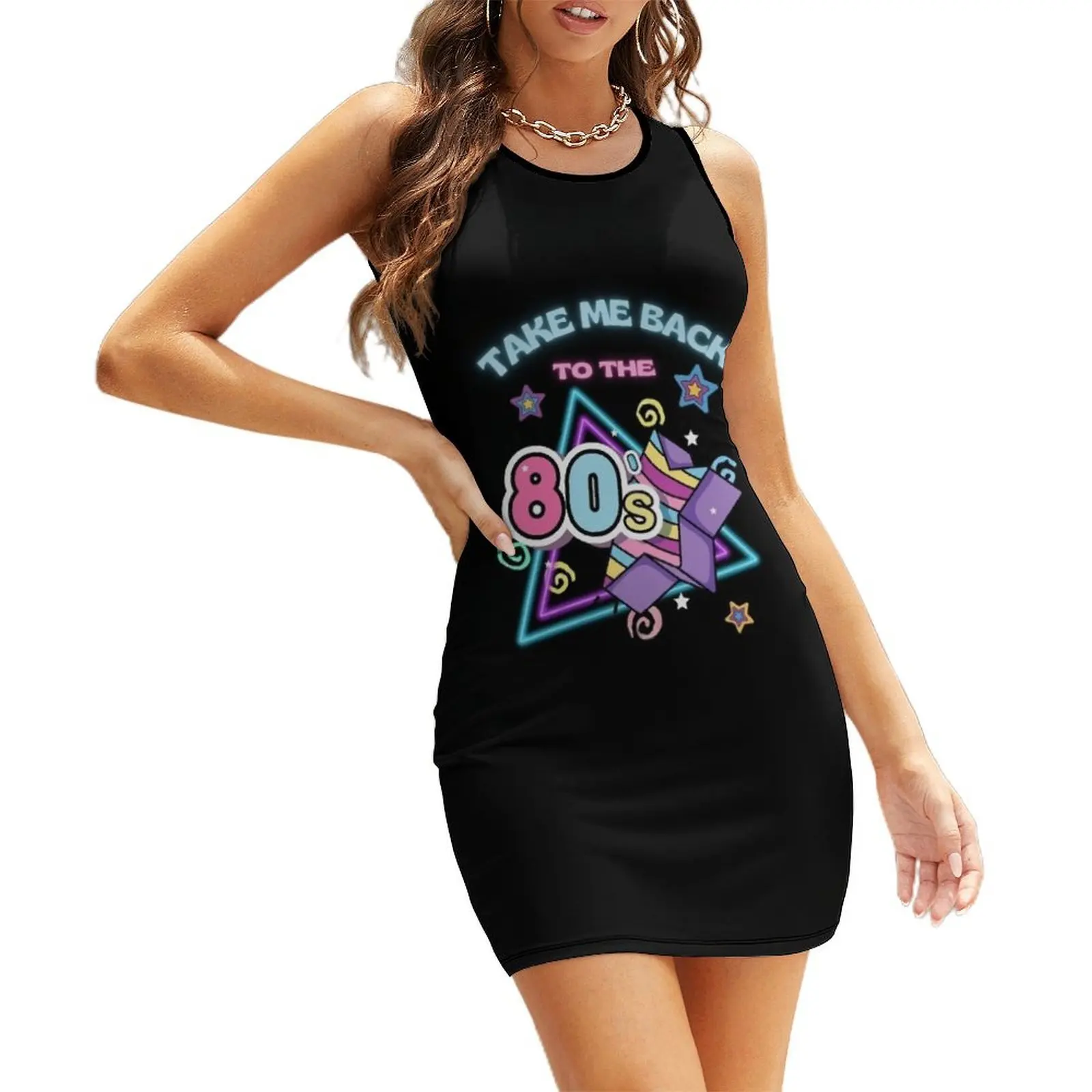 

Take Me Back To The 80s - I Love The 80's eighties Sleeveless Sundress summer dresses womens 2025 ceremony dresses Party dresses