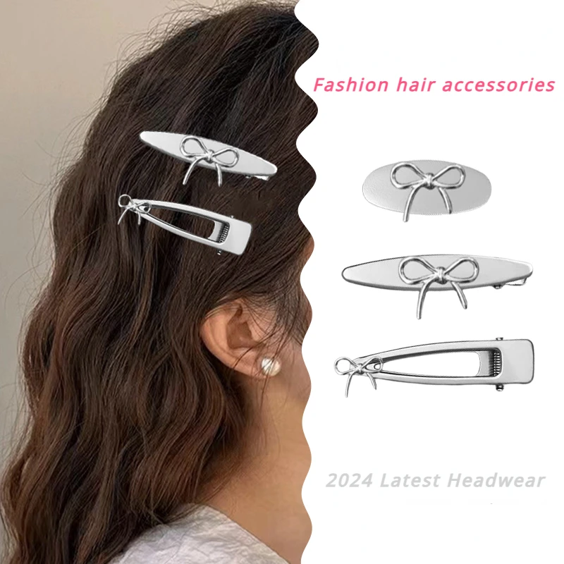 

Bow Hair Clip for Women Y2K Handmade Duckbill Clip Sweet Girls Headwear Jewelry 2024 Latest Female Fashion Hair Accessories Gift