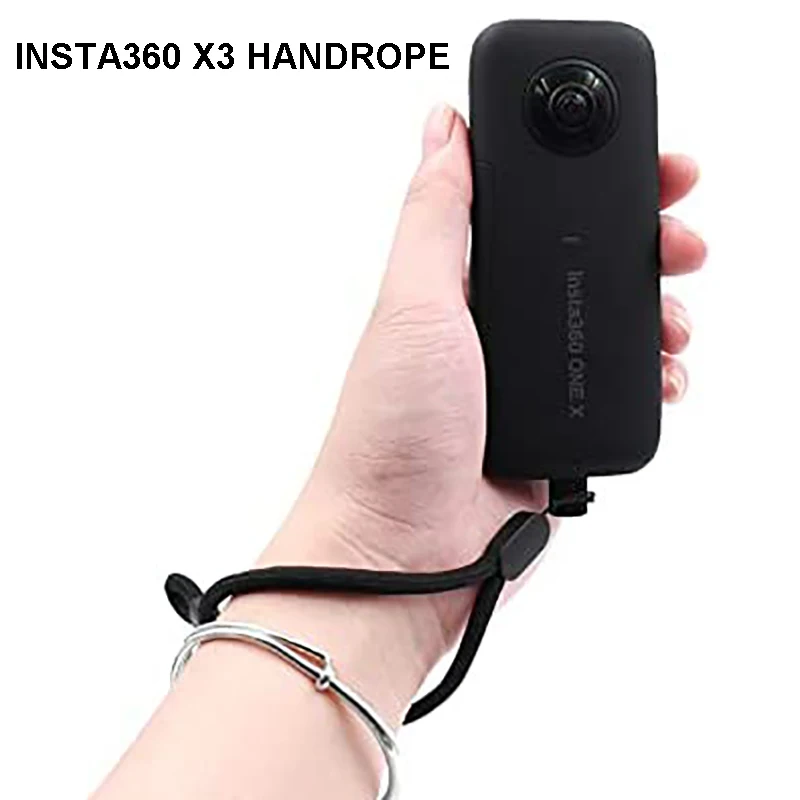 Black Wrist Hand Strap Anti-slip Anti-lost Rope Strap Lanyard Mount Holder Clip Hand Wrist Strap for ONE X2 Insta360 X3 Camera