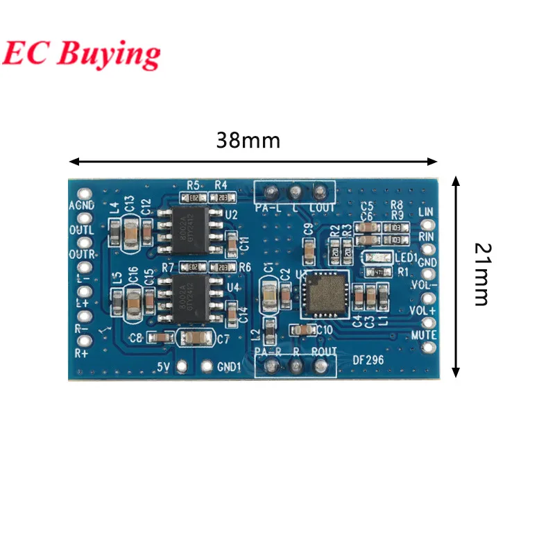 1Pc-5Pcs PAM8403 Amplifier Board Module Mini 2.5V to 5V 2x3W Digital Power Audio Class D 2 Channel 3W Volume Control USB HXJ8002