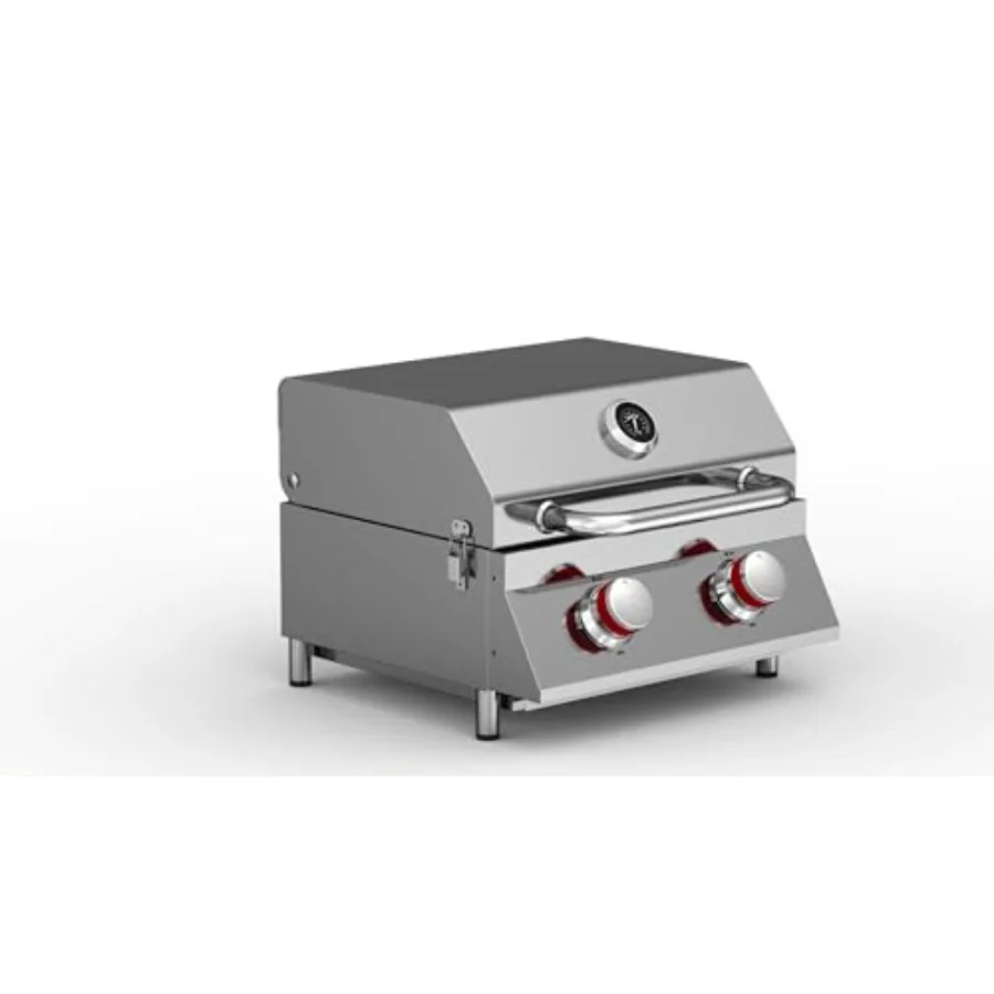 

GasOne Portable Propane Grill 16inch Stainless Steel Tabletop Grill Tabletop Gas Grill with Heat Control and BuiltIn Thermomete