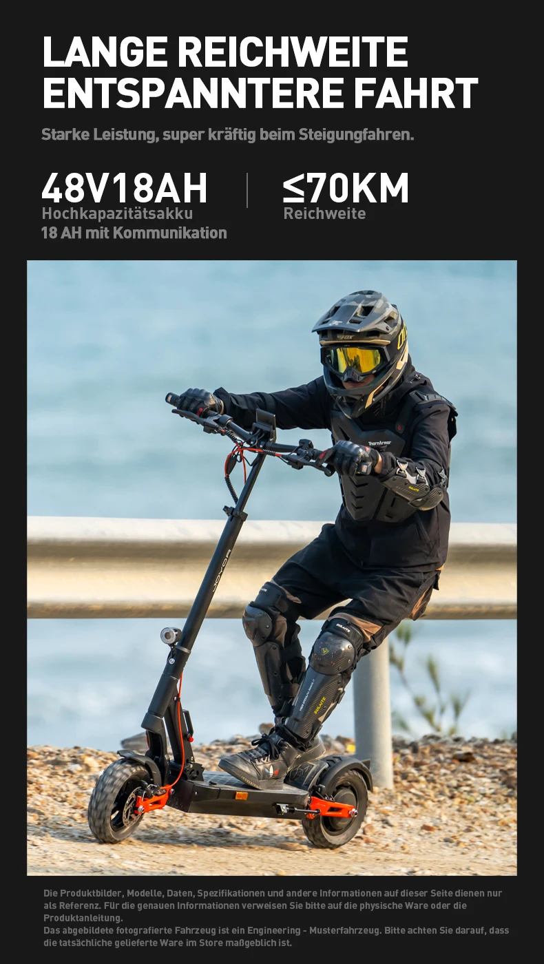 JOYOR T6E (ABE) Elektroroller für Erwachsene, 20 km/h Höchstgeschwindigkeit, 70 km Reichweite, 500W Motor, 48V 18Ah Akku, 10 Zoll Reifen, E-Scooter – Detail 5