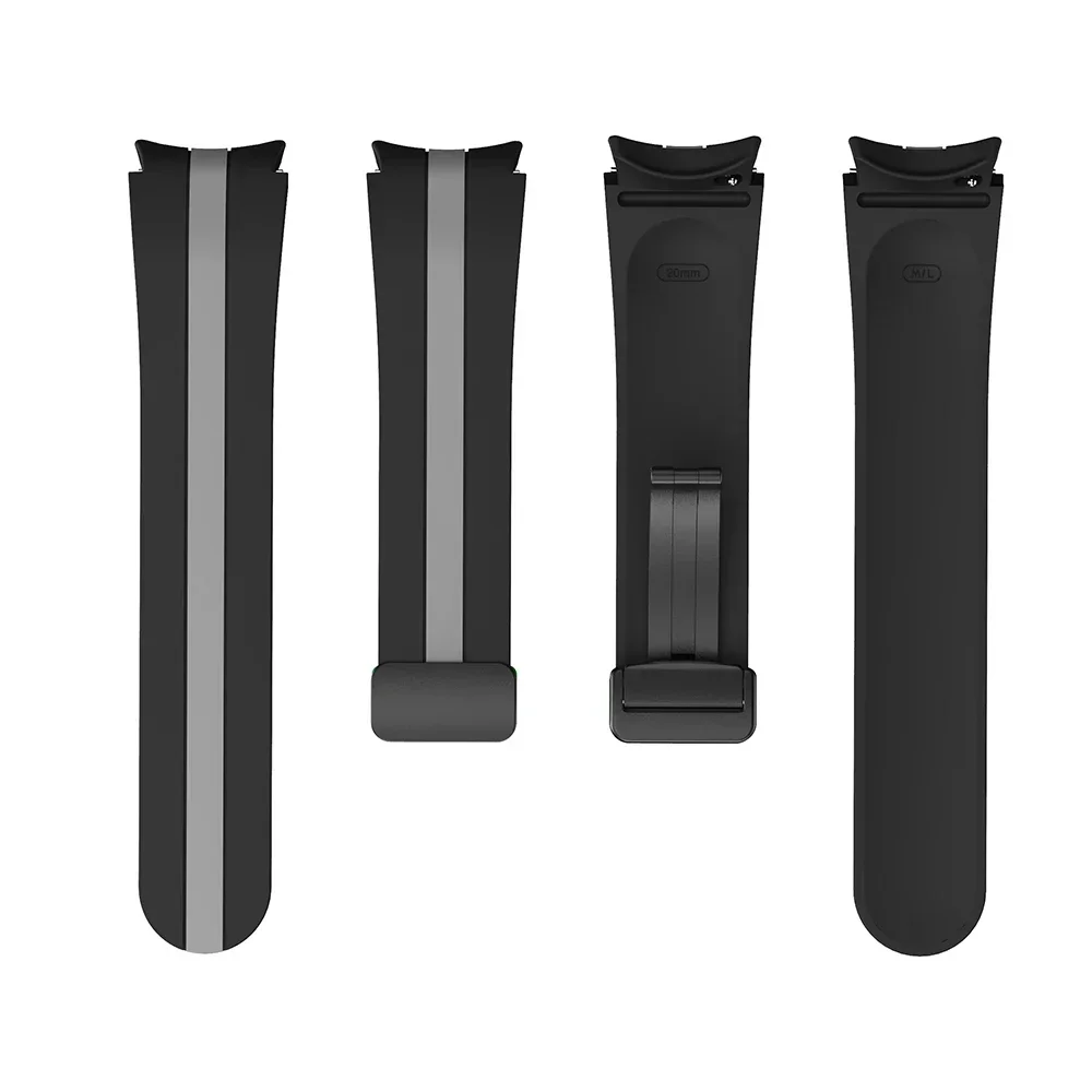 Magnetic Folding Buckle Silicone Strap for Samsung Galaxy Watch 5 Pro 45mm Watch 5 40/44mm Two-Color Watch Strap Galaxy Watch 4