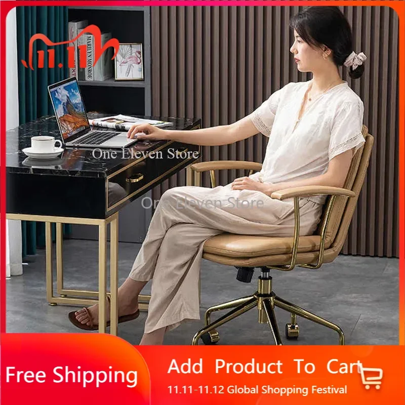 

Ergonomic Genuine Leather Office Chair Recliner Mobile Rocking Ergonomic Chair Swivel Leather Fotel Obrotowy Office Furniture 의자