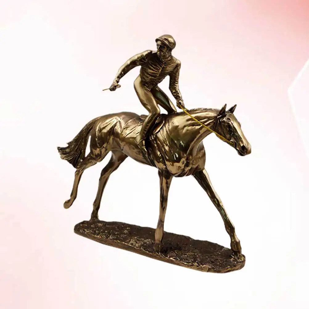 

1Pcs Copper Racing Horse Desktop Ornament Creative Horse Decoration Home Office Store Room Chic Adornment Creative Ornament
