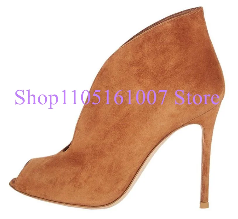 جلد الغزال امرأة حذاء من الجلد موضة عميق الخامس الجبهة سيدة الجوارب القصيرة مثير الانزلاق على موضة مكتب فستان الأحذية الإناث مضخات #3
