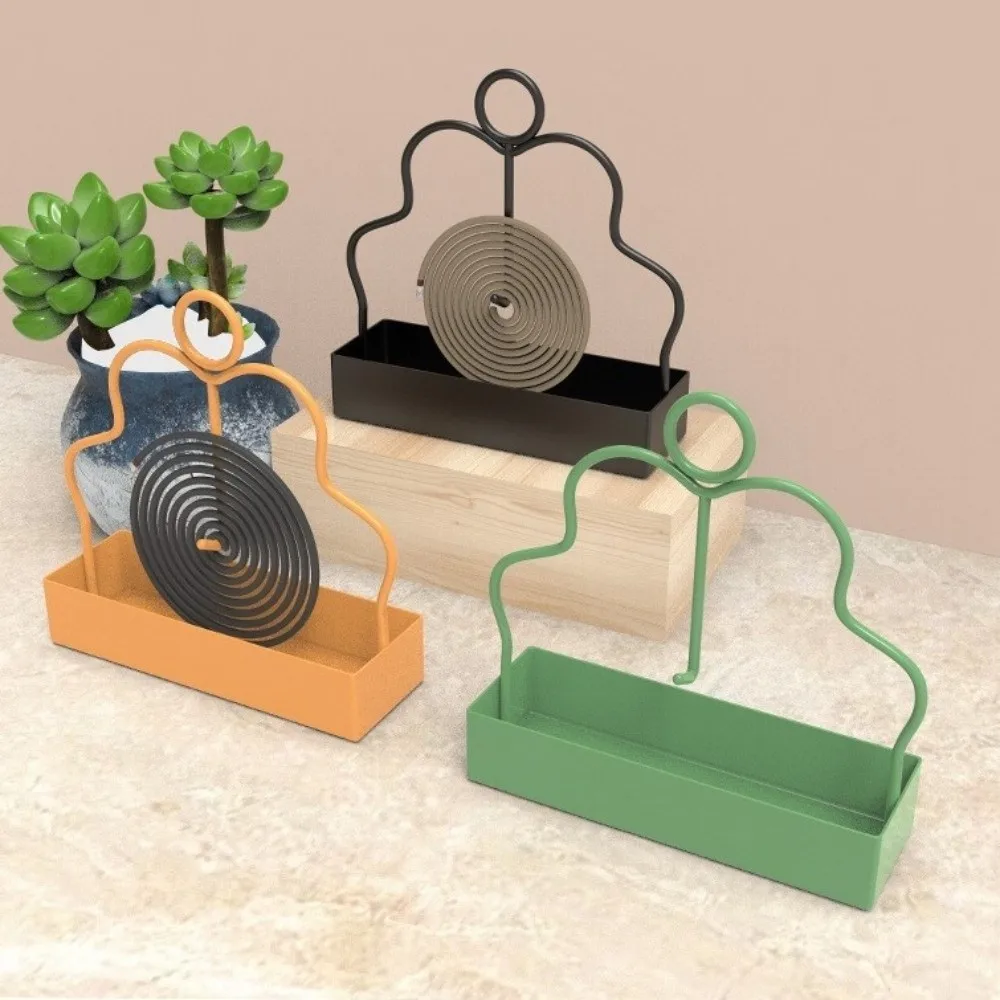 Iron Mosquito Coil Holder Anti Scalding Ash Catcher Tray Coil Incense Burner Rustproof Heat Resistant Mosquito Incense Holder