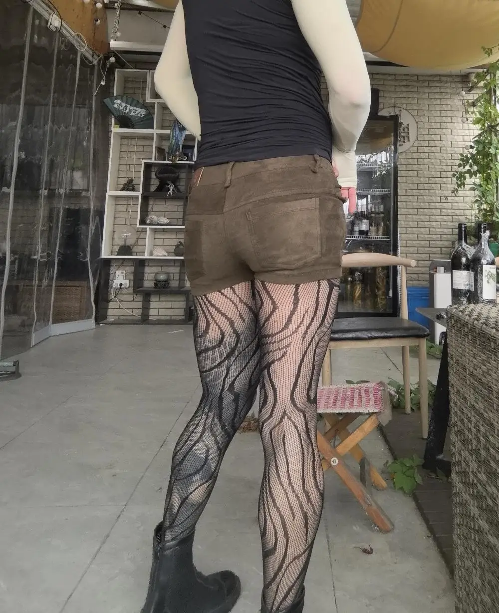 Shorts jeans masculinos de fundo plano, calças casuais curtas para clima quente, militar, verde, médio grosso, camurça de veado, lã, estilo jeans