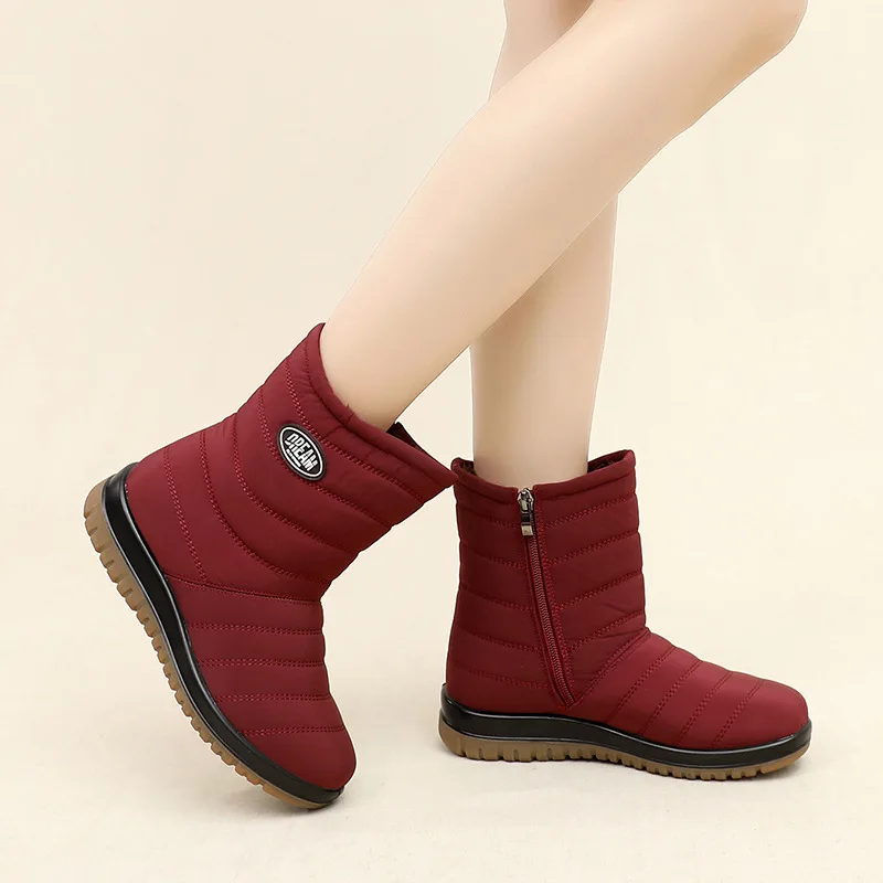 

Waterproof Snow Boots Women Mid-calf Boots Winter Shoes For Woman Warm Plush Boots For Women Booties Slip On Boot Mujer