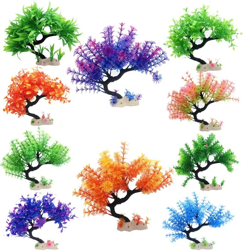 

10pcs Artificial Tree Fish Tank Aquarium for Home Decoration Fish Tank Decoration Plastic Fish Tank Plants