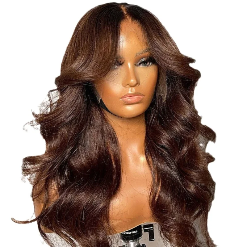 Fashionable large wavy middle-part , African , lace front wig available