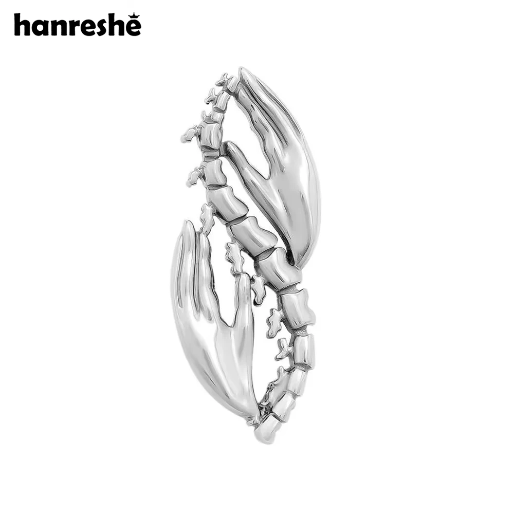 Hanreshe Traumatología médica columna vertebral esqueleto broche alfileres ortopédicos Color plata solapa hueso solapa insignia medicina joyería
