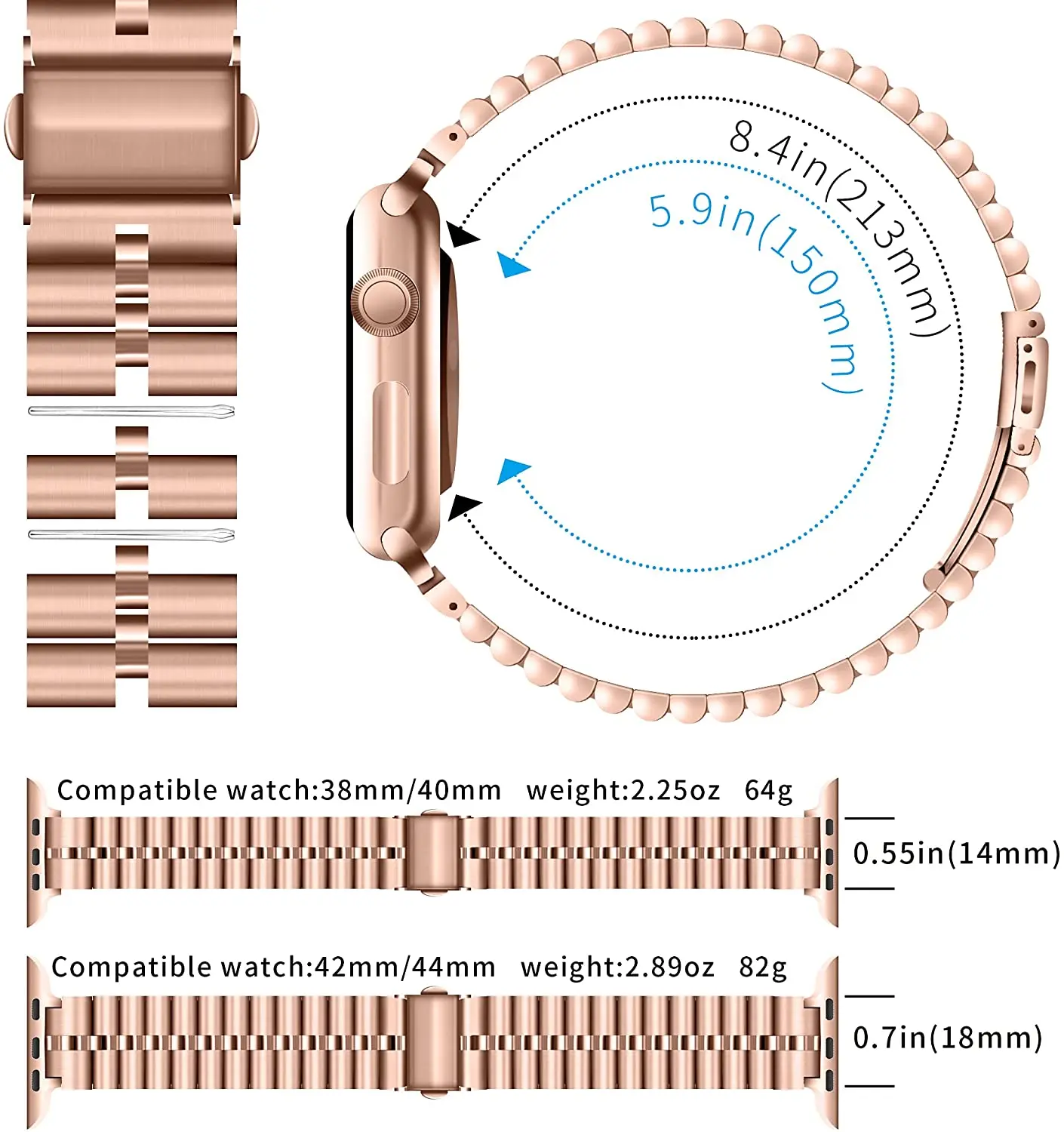 For Women Stainless Steel Watch Strap For Apple Watch Band 44mm 40mm 8/7SE/6/5/4/3/2/1 Metal iwatch Ultra Series 49mm 38mm 42mm