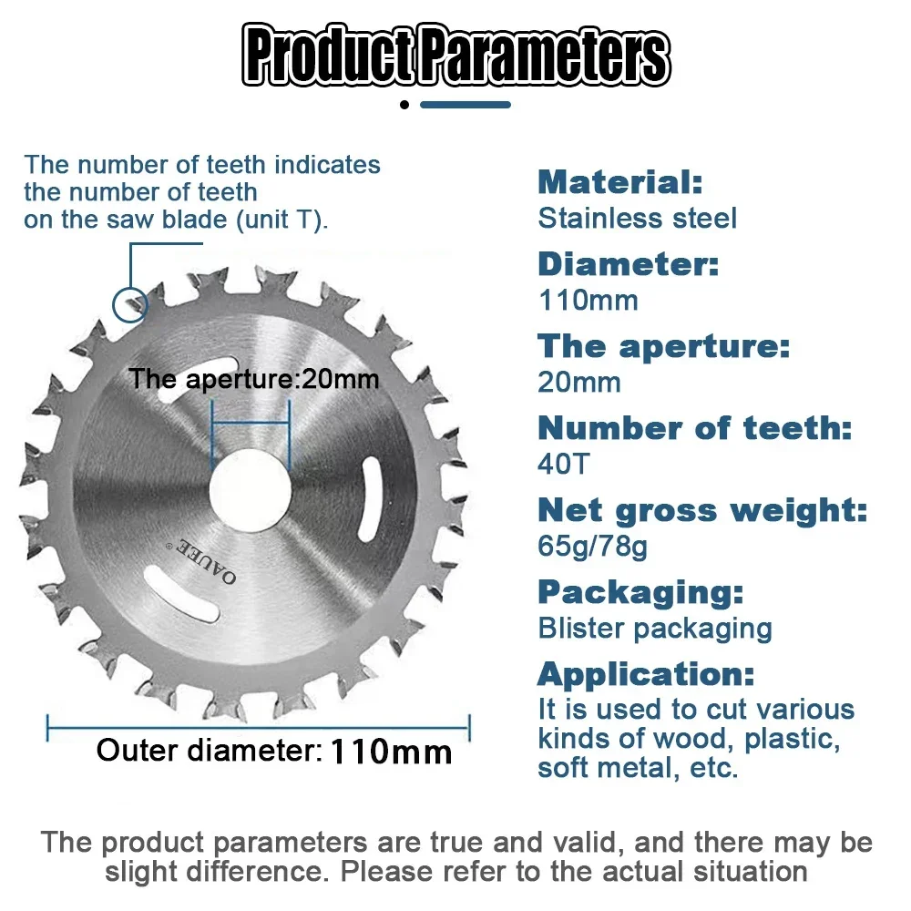 Oauee Alloy Circular Saw Blade Double Side Saw Blade Multifunctional Roughing Disc for Wood 4 Inches Saw Wood Aliuminum Cut Disc