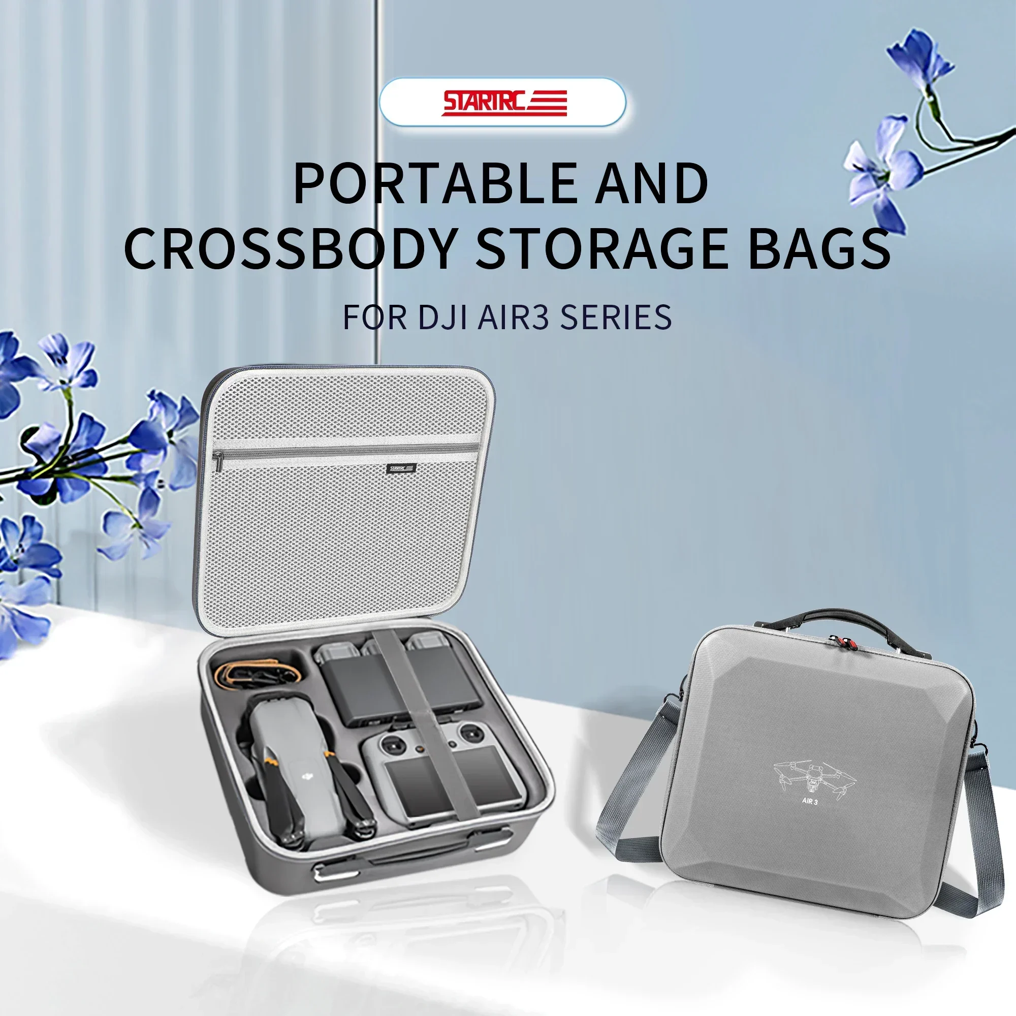 Sac initié pour DJI Air 3 Drone Accessoires Sac de rangement Portable Étui de transport PU Sac à main pour RC2 RC-N2 initié