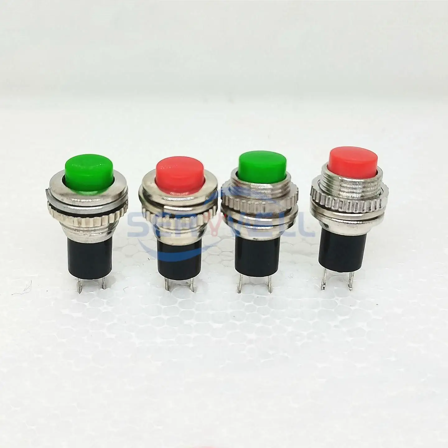 10pcs 10mm Round White Red Green Blue Black Yellow Cap Momentary N/O OFF-(ON) Auto Car Boat Pushbutton Switch DS-314 316