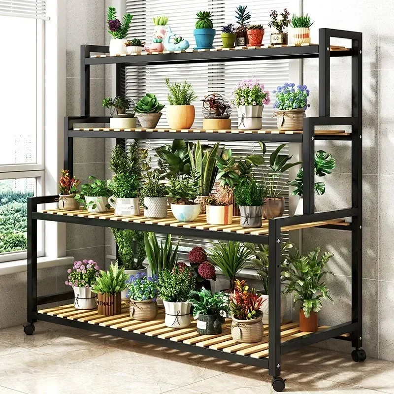 

Balcony Shelf Iron Succulent Indoor Multi-layer Ladder Type Flower Rack Plant Pot Holder Flower Rack Living Room Floor-standing