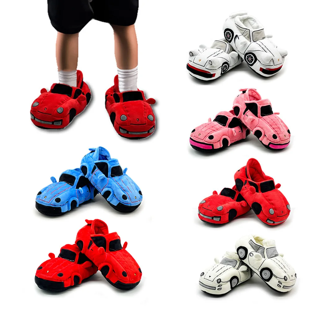 Simulation Sports Car Plush Home Floor Cotton Slippers For Men And Women Car Shape Indoor Slippers Plus Plush Warm Cotton Shoes