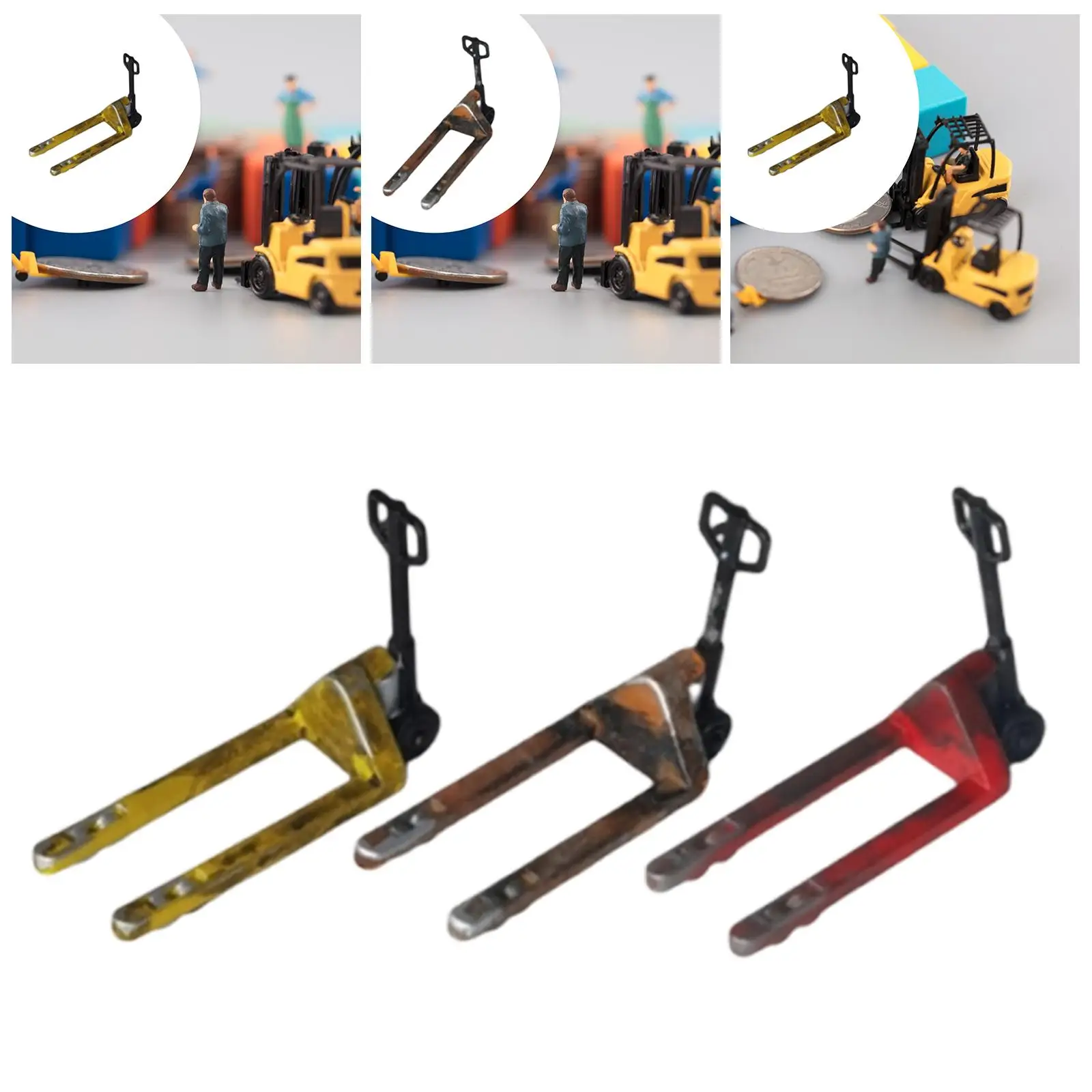 نموذج شاحنة البليت للرافعة الشوكية ديوراما 1/64، خفيف الوزن، واقعي، مصغر، ملحقات أدوات إصلاح مشهد العمل،