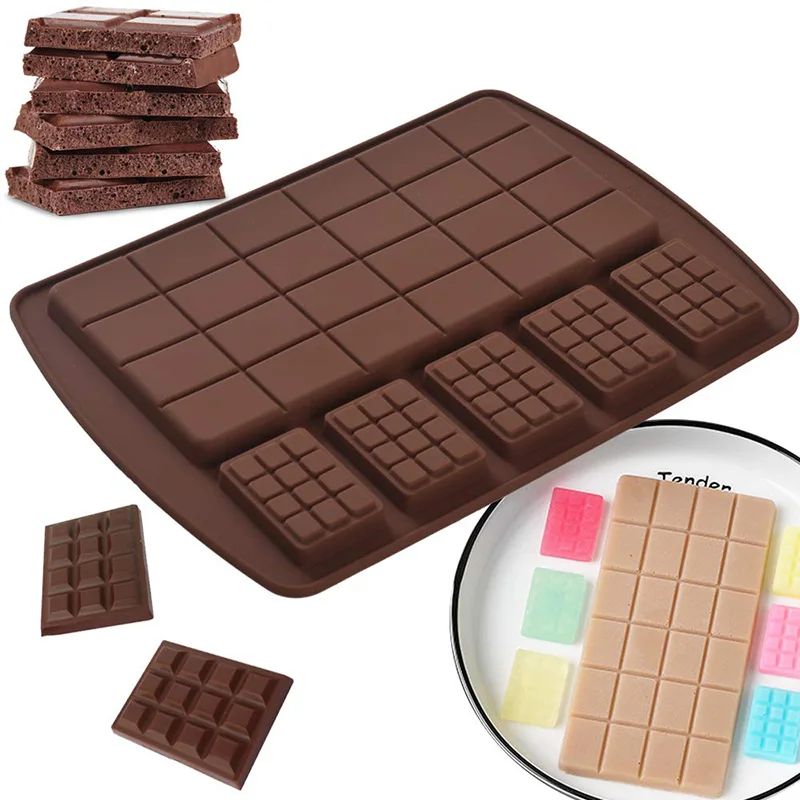 Silicone Break Apart Chocolate Molds Candy and Energy Bar Food Grade Silicone butter Molds Cheesecake Ice Cube Tray BPA Free